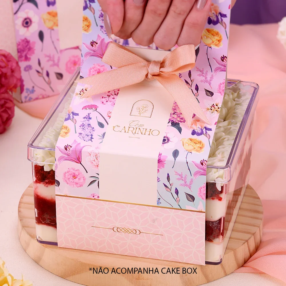 Alça para Cake Box 14x14cm Graciosa (10 unidades)