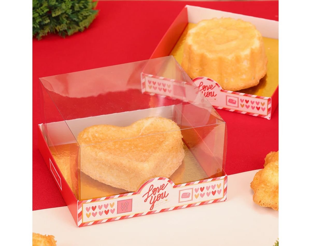 embalagem para bento cake com tampa transparente